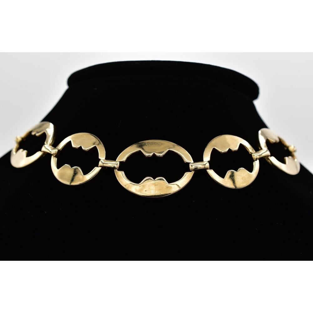 Sperry Vintage Choker Necklace Gold Tone Chain Heavy Chunky Signed 1970s BinBC